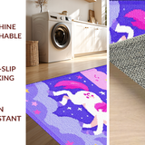 Ultra Soft Area Rug, Non Slip, Stain Resistant, Washable Area Rugs for Living Room, Bedroom, Colorful Fantasy Creature Playground(Purple)