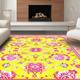Ultra Soft Area Rug, Non Slip, Stain Resistant, Washable Area Rugs for Living Room, Bedroom, Vibrant Groovy Flower Arrangement(Yellow)
