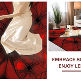 Ultra Soft Area Rug, Non Slip, Stain Resistant, Washable Area Rugs for Living Room, Bedroom, Rustic Red Spider Web Aesthetic(Red)