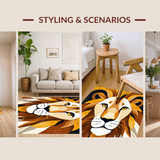 Ultra Soft Area Rug, Non Slip, Stain Resistant, Washable Area Rugs for Living Room, Bedroom, Whimsical Safari Inspired Design(Gold)