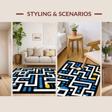 Ultra Soft Area Rug, Non Slip, Stain Resistant, Washable Area Rugs for Living Room, Bedroom, Sleek Bold Lettering Arrangement(Black)