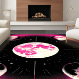 Ultra Soft Area Rug, Non Slip, Stain Resistant, Washable Area Rugs for Living Room, Bedroom, Contemporary Floral Starry Aesthetic(Pink)