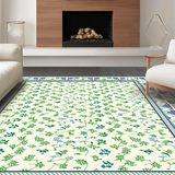 Ultra Soft Area Rug, Non Slip, Stain Resistant, Washable Area Rugs for Living Room, Bedroom, Inviting Round Shape with Animal Illustrations(Beige)