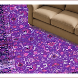 Ultra Soft Area Rug, Non Slip, Stain Resistant, Washable Area Rugs for Living Room, Bedroom, Rustic Floral Vintage Aesthetic(Purple)