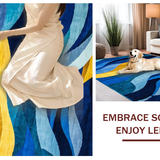 Elegant Symmetrical Linear Motif(Blue)