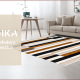 Ultra Soft Area Rug, Non Slip, Stain Resistant, Washable Area Rugs for Living Room, Bedroom, Elegant Striped Earthy Tones(Beige)