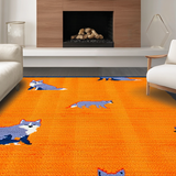 Ultra Soft Area Rug, Non Slip, Stain Resistant, Washable Area Rugs for Living Room, Bedroom, Brightly Colored Animal Fantasy Art(Orange)