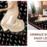 Ultra Soft Area Rug, Non Slip, Stain Resistant, Washable Area Rugs for Living Room, Bedroom, Unique Vintage Melodic Pattern Style(Black)