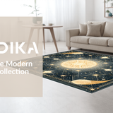 Ultra Soft Area Rug, Non Slip, Stain Resistant, Washable Area Rugs for Living Room, Bedroom, Cosmic Earthy Toned Appeal(Gold)