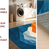 Ultra Soft Area Rug, Non Slip, Stain Resistant, Washable Area Rugs for Living Room, Bedroom, Playful Organic Landscape Visual(Orange)