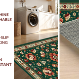 Ultra Soft Area Rug, Non Slip, Stain Resistant, Washable Area Rugs for Living Room, Bedroom, Serene Pastel Floral Arrangement(Green)