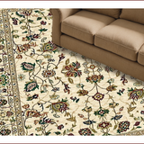 Ultra Soft Area Rug, Non Slip, Stain Resistant, Washable Area Rugs for Living Room, Bedroom, Lush Green Floral Tapestry(Beige)