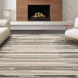 Ultra Soft Area Rug, Non Slip, Stain Resistant, Washable Area Rugs for Living Room, Bedroom, Artful Handmade Chunky Motif(Beige)