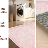 Ultra Soft Area Rug, Non Slip, Stain Resistant, Washable Area Rugs for Living Room, Bedroom, Preppy Bow Motif Rug Scalloped Edge Coquette-Inspired Smooth Accent(Pink)