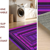 Ultra Soft Area Rug, Non Slip, Stain Resistant, Washable Area Rugs for Living Room, Bedroom, Edgy Black and Pink Graphics(Purple)