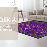 Ultra Soft Area Rug, Non Slip, Stain Resistant, Washable Area Rugs for Living Room, Bedroom, Playful Mardi Gras Color Palette(Purple)