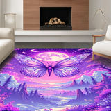 Ultra Soft Area Rug, Non Slip, Stain Resistant, Washable Area Rugs for Living Room, Bedroom, Charming Magical Garden Pattern(Purple)