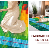 Ultra Soft Area Rug, Non Slip, Stain Resistant, Washable Area Rugs for Living Room, Bedroom, Serene Pastel Abstract Composition(Green)