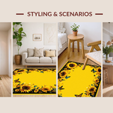Ultra Soft Area Rug, Non Slip, Stain Resistant, Washable Area Rugs for Living Room, Bedroom, Whimsical Butterfly Patterned Accent(Yellow)