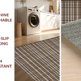 Ultra Soft Area Rug, Non Slip, Stain Resistant, Washable Area Rugs for Living Room, Bedroom, Timeless Classic Diamond Patterned Appeal(Beige)