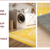 Ultra Soft Area Rug, Non Slip, Stain Resistant, Washable Area Rugs for Living Room, Bedroom, Chic Floral Transitional Elegance(Yellow)