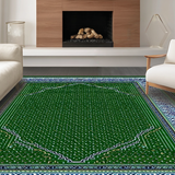 Ultra Soft Area Rug, Non Slip, Stain Resistant, Washable Area Rugs for Living Room, Bedroom, Sleek Green Trellis Pattern(Green)