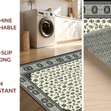 Ultra Soft Area Rug, Non Slip, Stain Resistant, Washable Area Rugs for Living Room, Bedroom, Charming Rustic Symmetrical Artistry(Ivory)