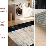 Ultra Soft Area Rug, Non Slip, Stain Resistant, Washable Area Rugs for Living Room, Bedroom, Trendy Minimalist Geometric Checkers(Gray)