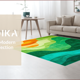 Ultra Soft Area Rug, Non Slip, Stain Resistant, Washable Area Rugs for Living Room, Bedroom, Eclectic Colorful Ombre Artwork(Green)