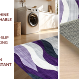 Ultra Soft Area Rug, Non Slip, Stain Resistant, Washable Area Rugs for Living Room, Bedroom, Vibrant Modern Abstract Geometry(Purple)