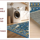 Ultra Soft Area Rug, Non Slip, Stain Resistant, Washable Area Rugs for Living Room, Bedroom, Vibrant Geometric Cultural Aesthetic(Blue)