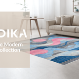 Ultra Soft Area Rug, Non Slip, Stain Resistant, Washable Area Rugs for Living Room, Bedroom, Modern Artistic Tiled Motif(Gray)