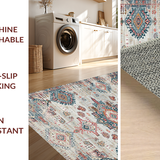 Ultra Soft Area Rug, Non Slip, Stain Resistant, Washable Area Rugs for Living Room, Bedroom, Whimsical Abstract Patterned Charm(Gray)