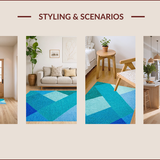 Ultra Soft Area Rug, Non Slip, Stain Resistant, Washable Area Rugs for Living Room, Bedroom, Colorful Modern Home Office Plush Area Carpet(Blue)