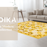 Ultra Soft Area Rug, Non Slip, Stain Resistant, Washable Area Rugs for Living Room, Bedroom, Lively Multi-Colored Trellis Style(Yellow)