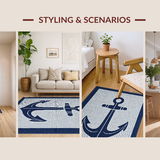 Ultra Soft Area Rug, Non Slip, Stain Resistant, Washable Area Rugs for Living Room, Bedroom, Casual Blue and Gray Harmony(Blue)