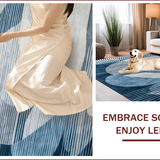 Ultra Soft Area Rug, Non Slip, Stain Resistant, Washable Area Rugs for Living Room, Bedroom, Tranquil Soft Blue Toned Elegance(Blue)