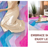 Ultra Soft Area Rug, Non Slip, Stain Resistant, Washable Area Rugs for Living Room, Bedroom, Eclectic Colorful Stripe Aesthetic(Pink)