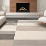 Ultra Soft Area Rug, Non Slip, Stain Resistant, Washable Area Rugs for Living Room, Bedroom, Dynamic Cozy Color Block Arrangement(Beige)