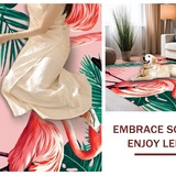 Fresh Botanical Patterned Entrance Mat(Pink)