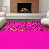 Ultra Soft Area Rug, Non Slip, Stain Resistant, Washable Area Rugs for Living Room, Bedroom, Charming Colorful Jungle Theme(Pink)