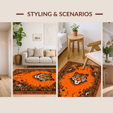 Ultra Soft Area Rug, Non Slip, Stain Resistant, Washable Area Rugs for Living Room, Bedroom, Wild Jungle Inspired Decor(Orange)
