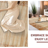 Ultra Soft Area Rug, Non Slip, Stain Resistant, Washable Area Rugs for Living Room, Bedroom, Elegant Warm Neutral Weave(Beige)