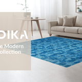 Ultra Soft Area Rug, Non Slip, Stain Resistant, Washable Area Rugs for Living Room, Bedroom, Azure Bowknot Accent Rug: Scalloped Edges, Chic Floor Decor(Blue)
