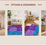 Ultra Soft Area Rug, Non Slip, Stain Resistant, Washable Area Rugs for Living Room, Bedroom, Trendy Purple Blue Living Room Washable Rug(Purple)