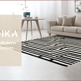 Ultra Soft Area Rug, Non Slip, Stain Resistant, Washable Area Rugs for Living Room, Bedroom, Chic Abstract Animal Print Aesthetic(Black)
