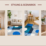 Ultra Soft Area Rug, Non Slip, Stain Resistant, Washable Area Rugs for Living Room, Bedroom, Contemporary Soft Abstract Swirls(Blue)