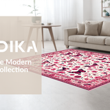 Ultra Soft Area Rug, Non Slip, Stain Resistant, Washable Area Rugs for Living Room, Bedroom, Vibrant Tropical Butterfly Pattern(Pink)