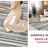 Ultra Soft Area Rug, Non Slip, Stain Resistant, Washable Area Rugs for Living Room, Bedroom, Bold Stripe Rug(Black)