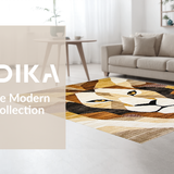 Ultra Soft Area Rug, Non Slip, Stain Resistant, Washable Area Rugs for Living Room, Bedroom, Stylish Round Nature Motif(Brown)